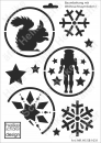 Schablone-Stencil A4 191-1031 Baumbehang mit Weihnachtssymbolen